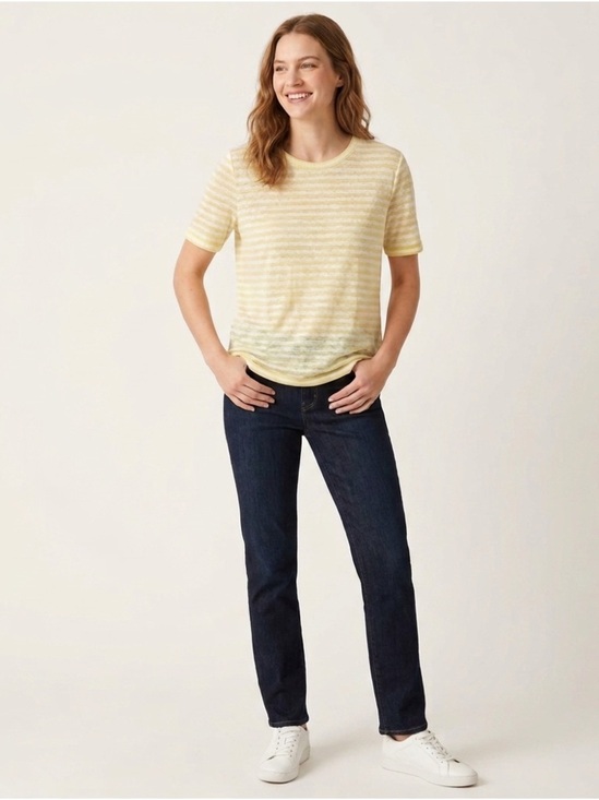 MICHAEL Michael Kors Tops - MICHAEL Michael Kors Yellow & Cream Striped Short Sleeve Tee